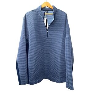 NEW Adidas ULT365 DWR TXT Quarter Zip Mens 2XL Sweatshirt Navy Ribbed IW1397